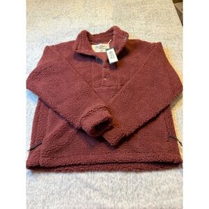 Alpine Design Women S Sherpa Fleece‎ Pullover Sweatshirt Dark Auburn NWT
